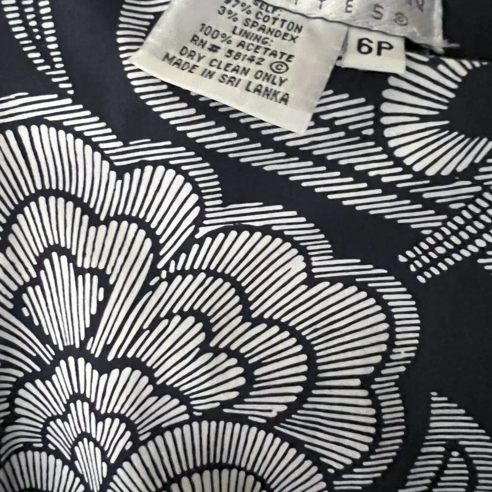 Maggy London Black and White Sleeveless Sheath Dress Size 6P, 6 Petite